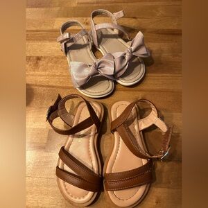 Brown and Pink Kids Sandals Set